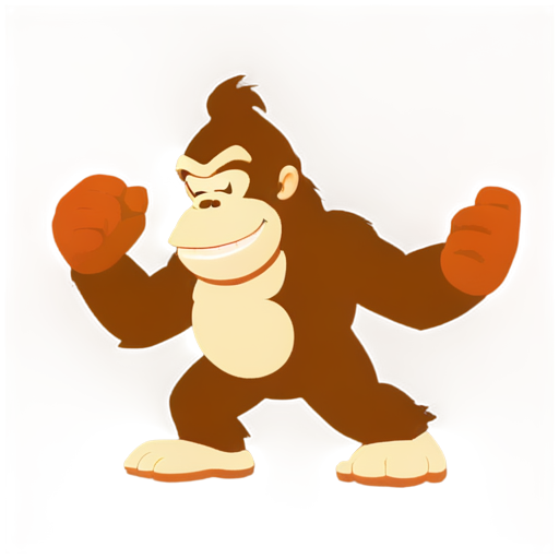 donkey kong with sigar - icon | sticker