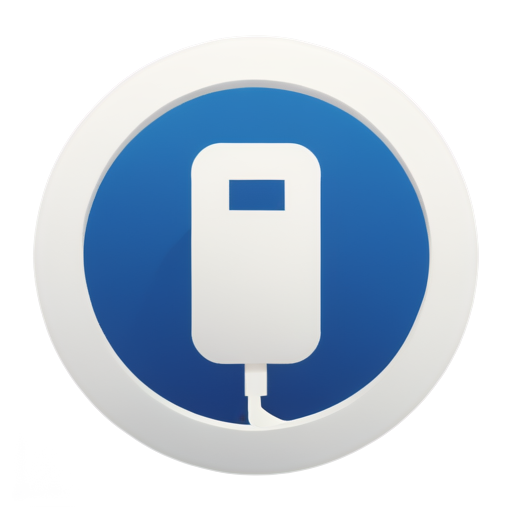 wallbox Charging station electro car, blue, white, sympel, pictogram - icon | sticker