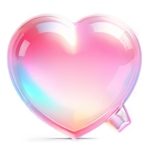 Holographic pink android heart - icon | sticker