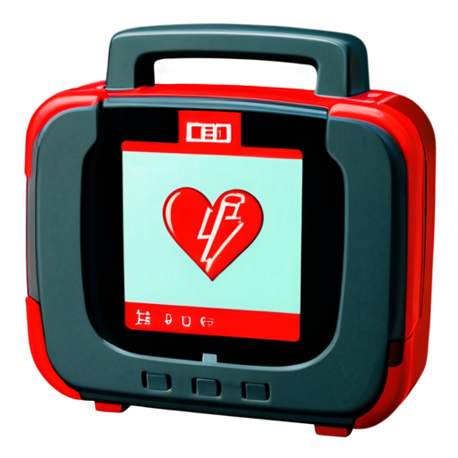 red Automatic External Defibrillator - icon | sticker