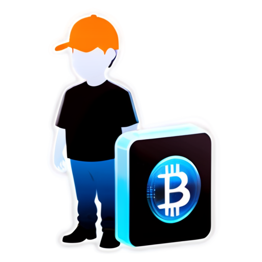 design an icon that represent bitcoin mining - icon | sticker