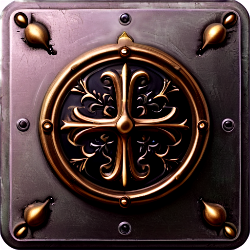 square medieval button icon - icon | sticker