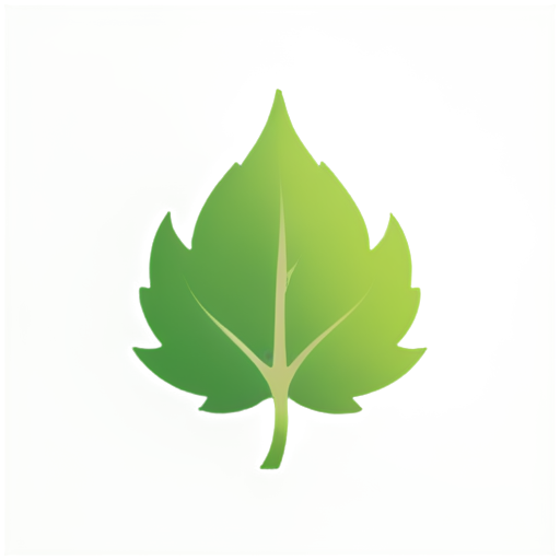 House, sycamore leaves, in green colors, logo, flat style - icon | sticker