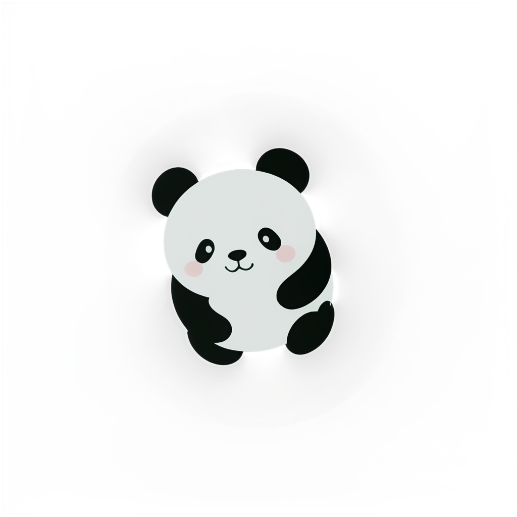 kawaii icon,panda,bamboo,Inside a ring - icon | sticker