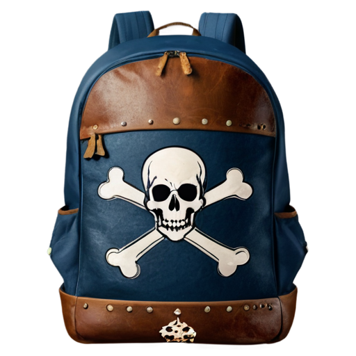 medieval backpack with skull and crossbones overlay - icon | sticker