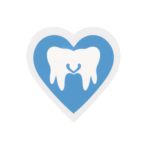 A minimalistic line logo depicting two female doctors, one older than the other, both holding a large white tooth and a heart on top of the tooth, the entire logo is enclosed in a circle - icon | sticker