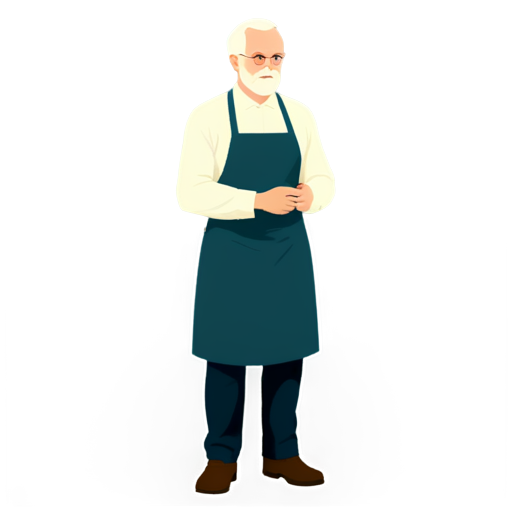 Butcher old man - icon | sticker