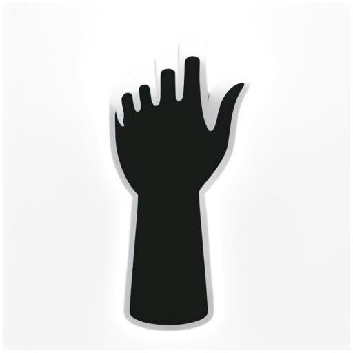 gauntlet, simple design, filled, front, flat white icon on black background - icon | sticker