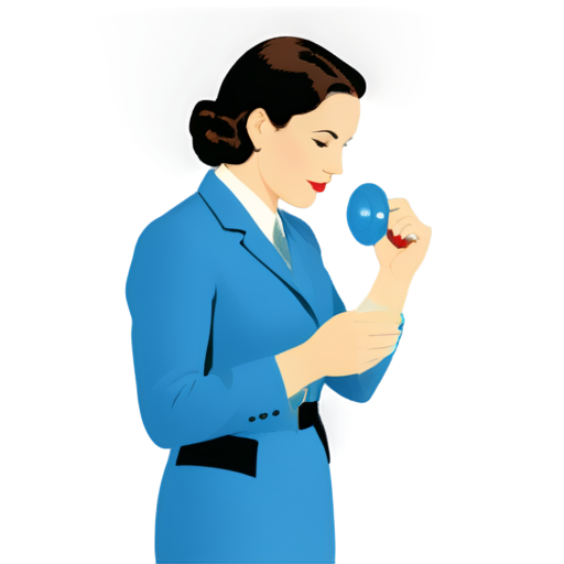 Old style telephone with a lady Telephone secretary - icon | sticker