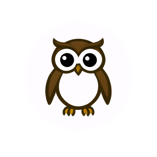 brown owl scientist - icon | sticker