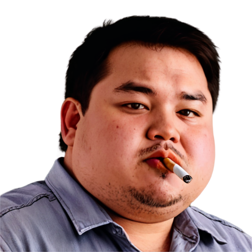 face of a fat man smoking - icon | sticker