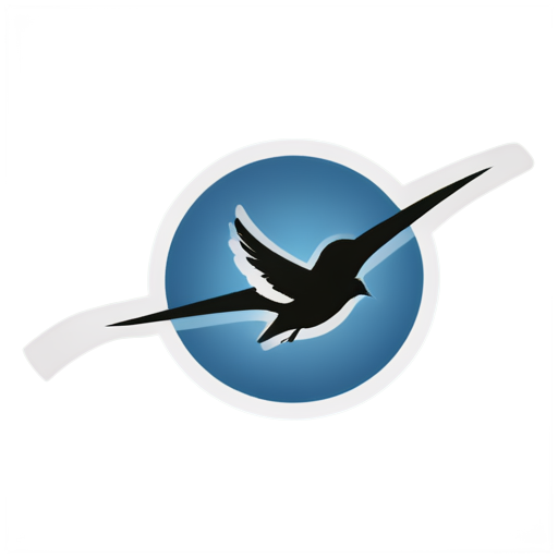 A bird fly through a map - icon | sticker