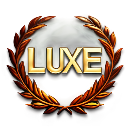 Make a logo, using one brilliant and word "LUXE". Hell and summer atmosphere - icon | sticker