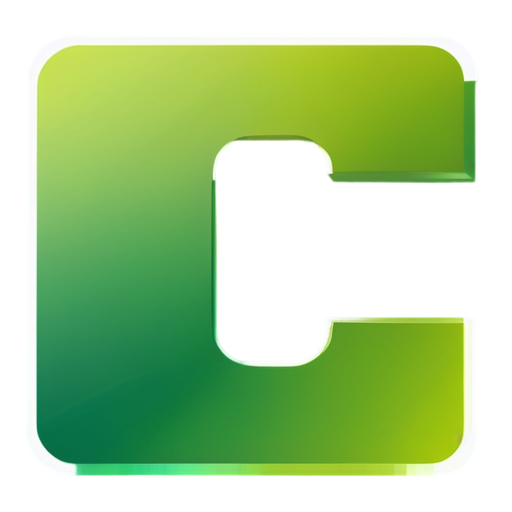 Minimalism, gradient coloring from yellow to green, the logo shows a square with smooth edges, and the letter G is written on it in white text - icon | sticker