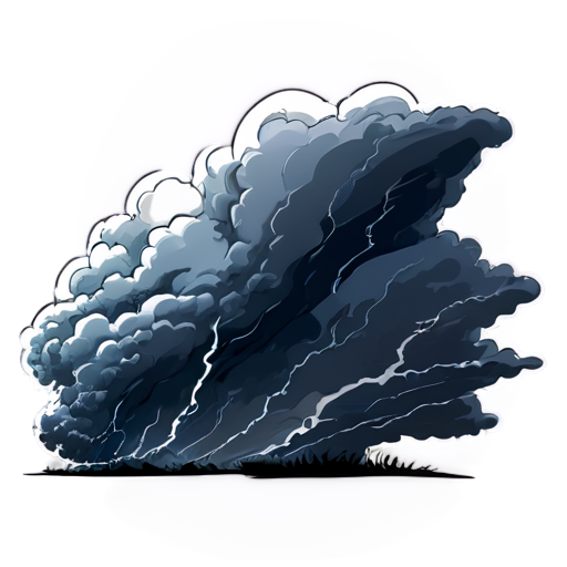 Storm wind cartoon - icon | sticker