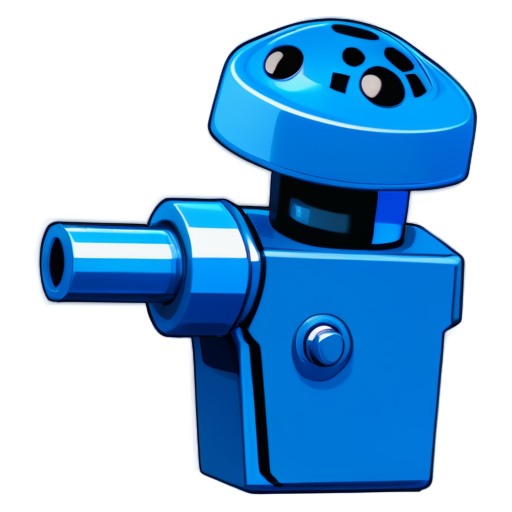 blue pulverizer, side view, lineart - icon | sticker