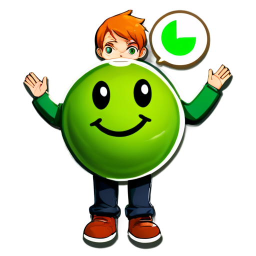 green, recycle, smiling, +, plus symbol - icon | sticker