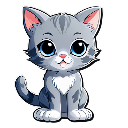 cute gray cat paw - icon | sticker