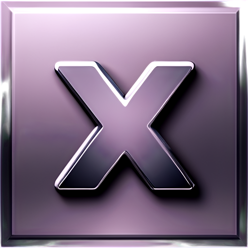 bold x in gray square, no shadows - icon | sticker