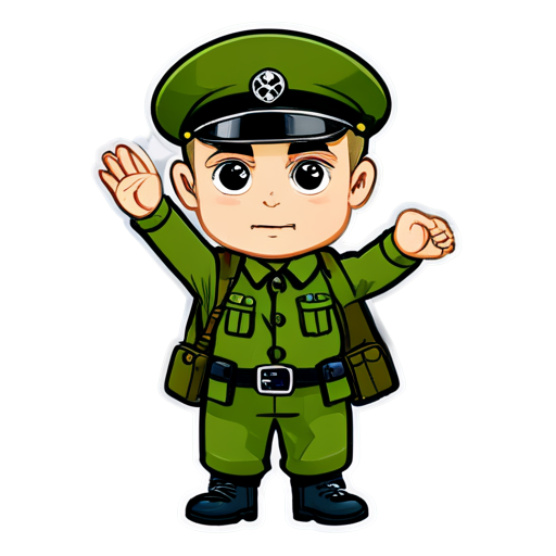 A Russian nazi dwith swastika oing a nazi salute - icon | sticker