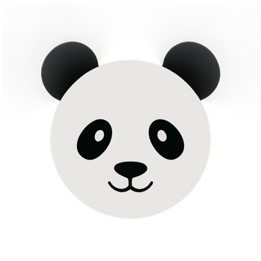 A pandas face, super simplistic, grey and white, modern logo - icon | sticker