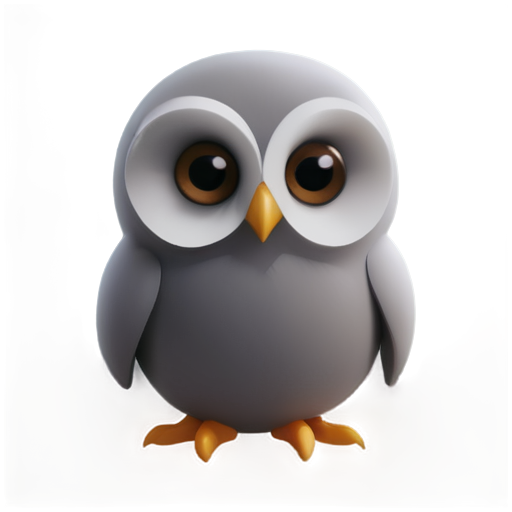 Image of a scowling young owlet - icon | sticker