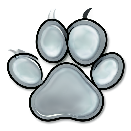 gray cat paw - icon | sticker