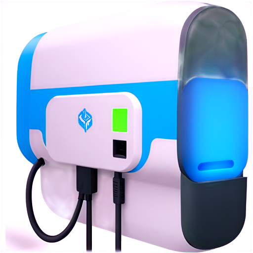 wallbox Charging station electro car, blue, white, symple - icon | sticker