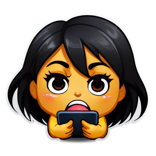 mad emoji holding phone rage crying - icon | sticker