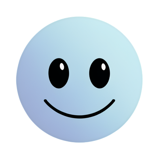 white chamomile with human eyes smiling on blue gradient background - icon | sticker