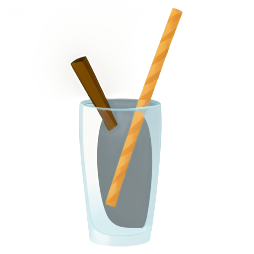 A unicorn-shaped glass filled with grog, with the unicorn's tail serving as the handle of the glass, and a cinnamon stick representing the horn. - icon | sticker