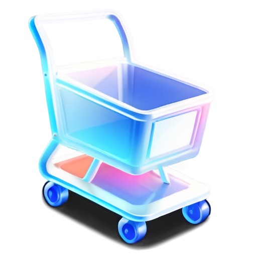 shop cart, plain minimalistic white - icon | sticker