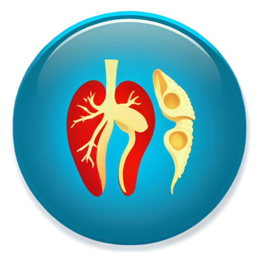flat 2d icon digestion system round blue - icon | sticker