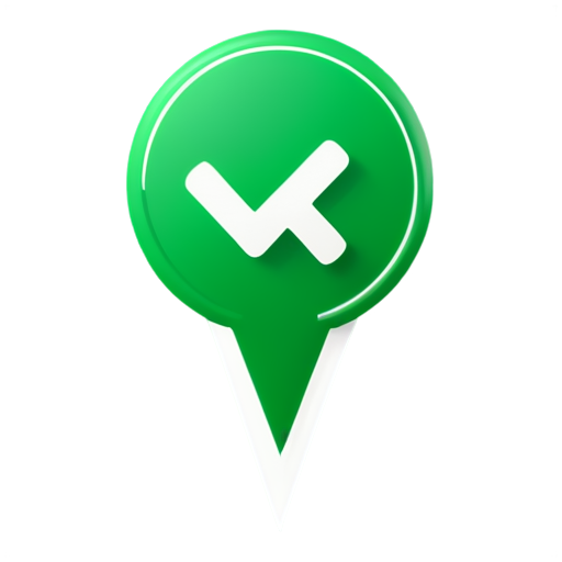 white checkmark on green background 3d render style - icon | sticker