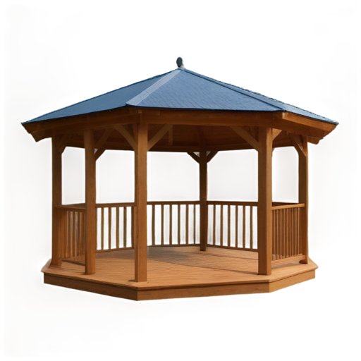 wooden gazebo, wooden terrace - icon | sticker