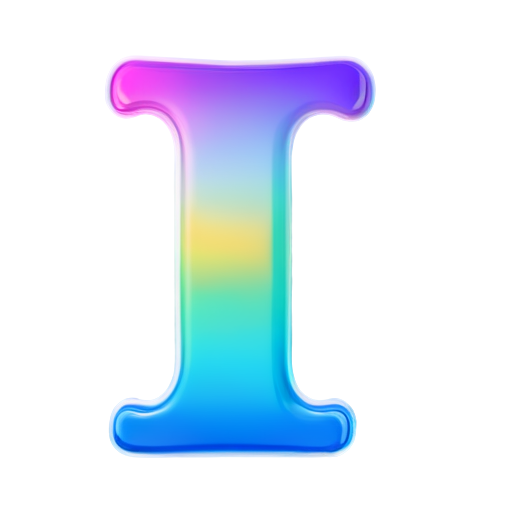 Letter "T", ghosting, colorful gradient - icon | sticker