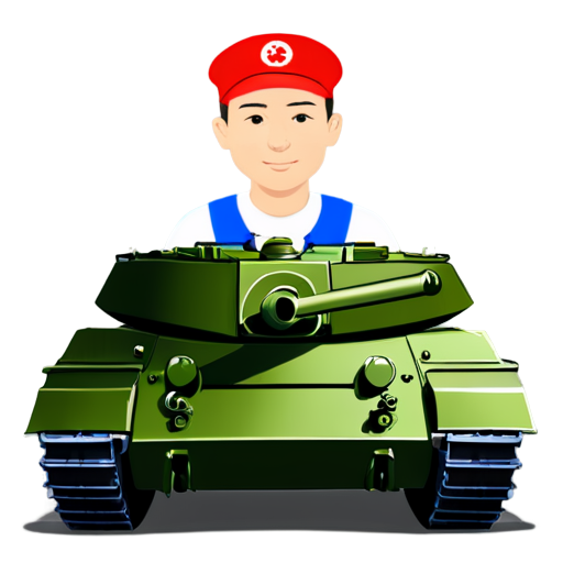 a Russian agricultural worker on a Soviet tank cartoon icon for the youtube channel with the inscription TaHkucT_TpakTopucT - icon | sticker