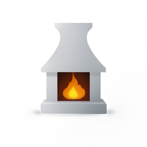 a beautiful burning fireplace - icon | sticker