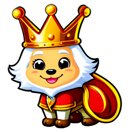 smiling king icon cartoon style - icon | sticker