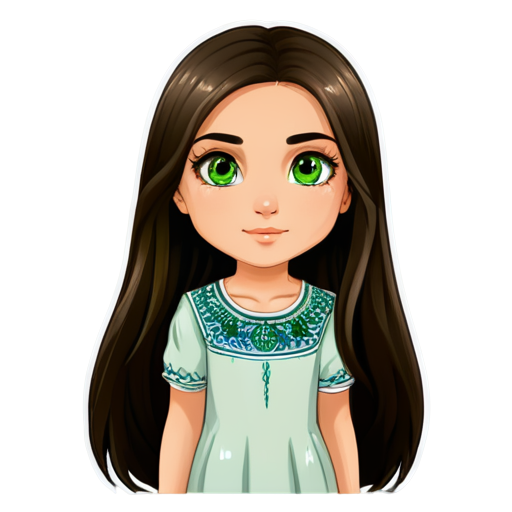 Armenian girl with green eyes - icon | sticker