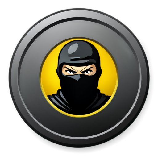 black, angry ninja logo, for a crypto token - icon | sticker