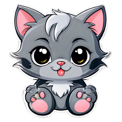 gray cat paw - icon | sticker