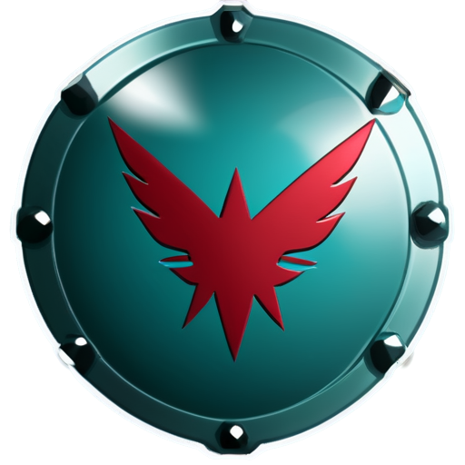 dark turquoise blind metal protective sheild with a tick drawn in the center - icon | sticker