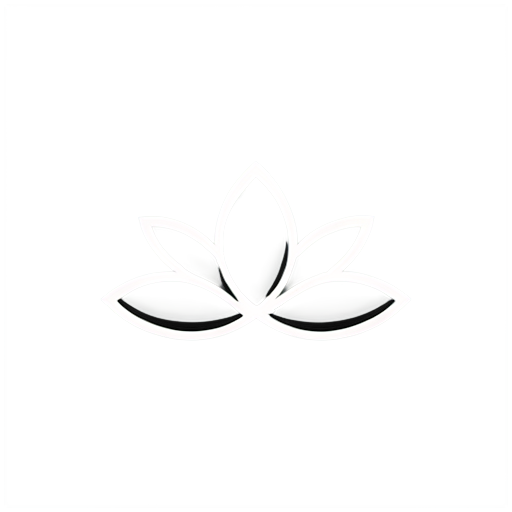 pelvis shaped lotus geometric one line black - icon | sticker