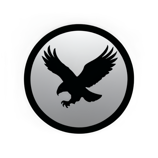 create a logo about eagles nest or alamut iwant a round circle in center and a golden eagle flying - icon | sticker