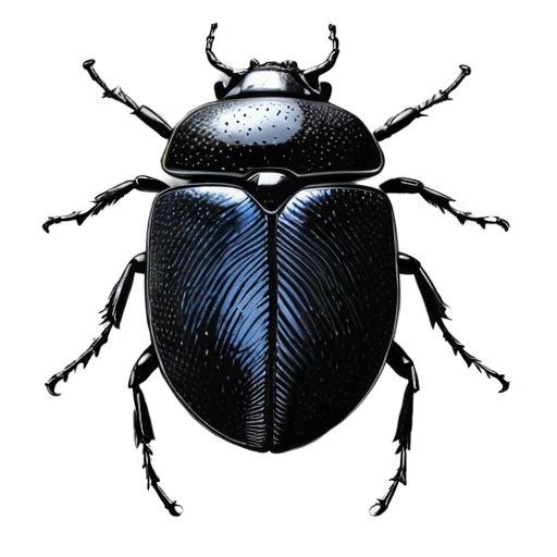 A bug with a clear human fingerprint as drawing on its back. Fingerprint should not be symmetric but continue over the full back of the bug. Print on the back of the bug should really be clear as a biometric fingerprint - icon | sticker