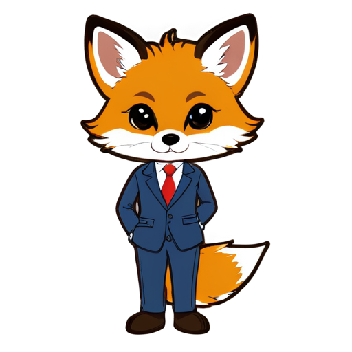 Fox with suit - icon | sticker