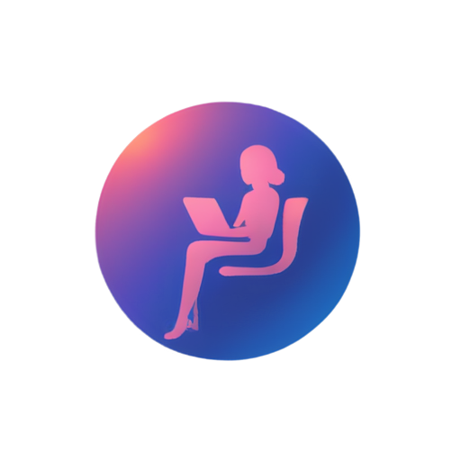 neon girl in sphere with mail from internet sunset background - icon | sticker