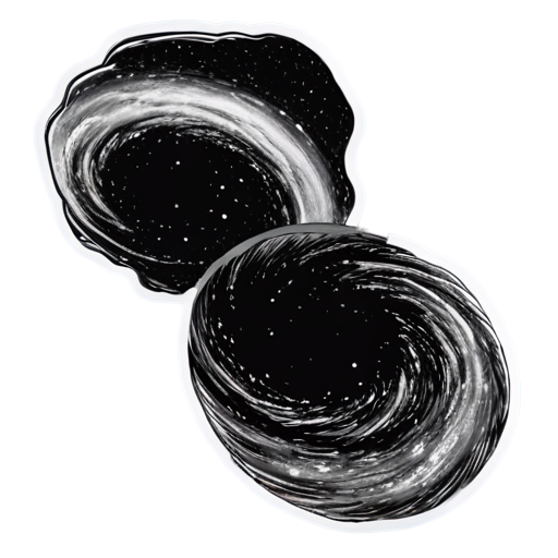 spiral galaxy milky way angled black and white - icon | sticker