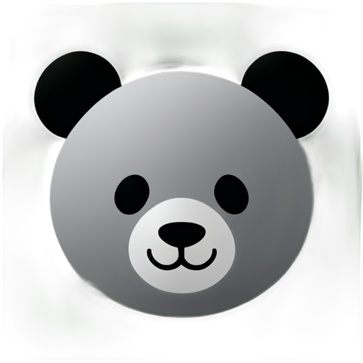 A pandas face, super simplistic, grey and white, modern logo - icon | sticker